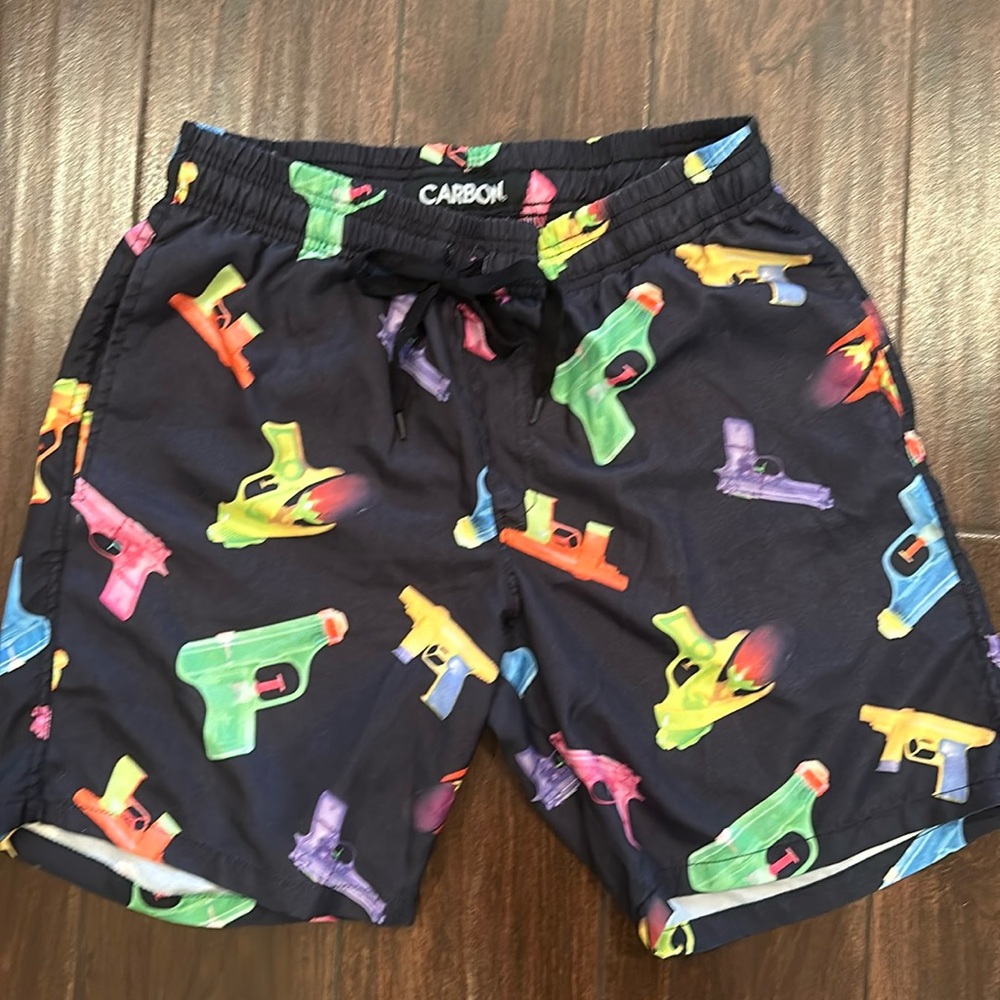 Fun Squirt gun swim shorts trunks carbon sz small
